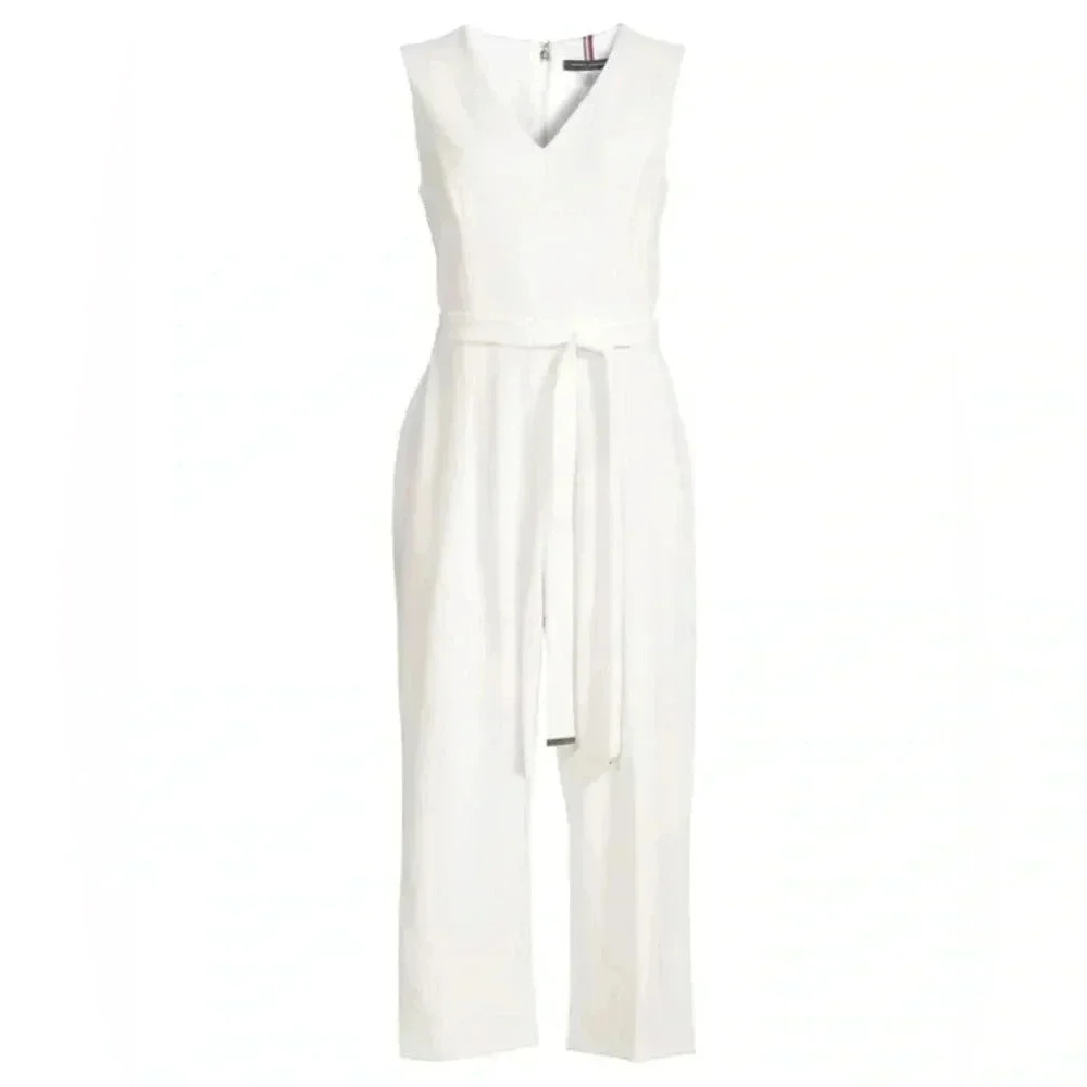 Tommy Hilfiger Sleeveless Jumpsuit- White - Picture 3 of 7